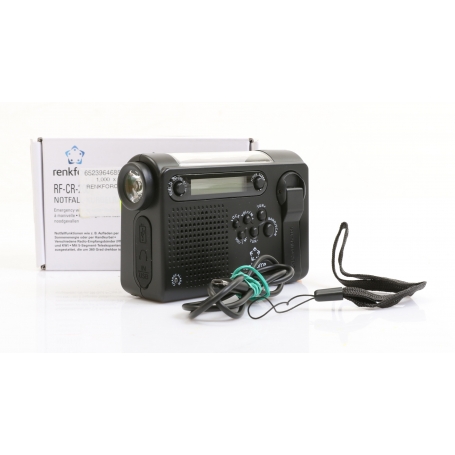 Renkforce RF-CR-200 Kofferradio Radio UKW MW KW Taschenlampe Solarpanel schwarz (275908)
