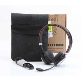 Jabra Evolve 65 Second Edition Headset MS Teams Telefon On Ear Bluetooth Funk Stereo Noise Cancelling schwarz (276142)
