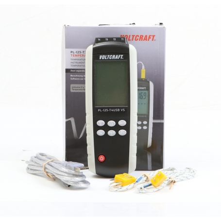 VOLTCRAFT PL-125-T2 Temperatur-Messgerät Fühler-Typ K J Kalibriert nach Werksstandard ohne Zertifikat (275463)
