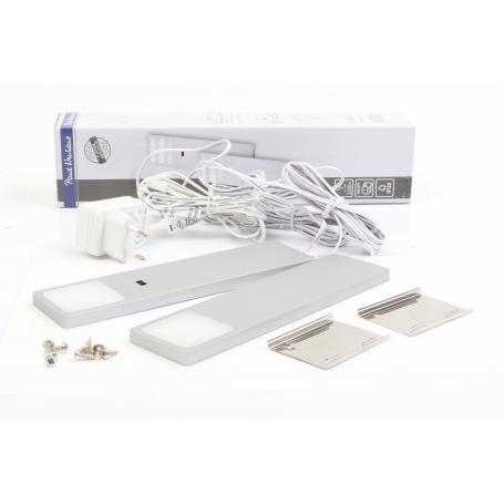 Paul Neuhaus Helena LED-Unterbauleuchte Schrankbeleuchtung 2er Set 4 Watt warmweiß silber (275515)
