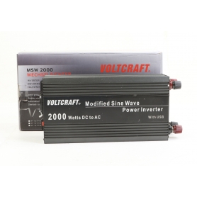 Voltcraft MSW 2000-24-G Wechselrichter Sinuswandler Schraubklemme Schutzkontakt-Steckdose silber (275706)