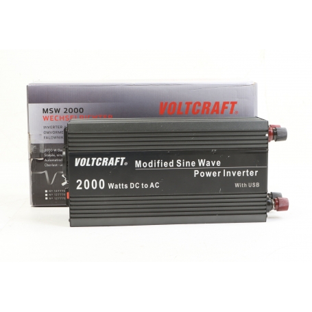 Voltcraft MSW 2000-24-G Wechselrichter Sinuswandler Schraubklemme Schutzkontakt-Steckdose silber (275706)