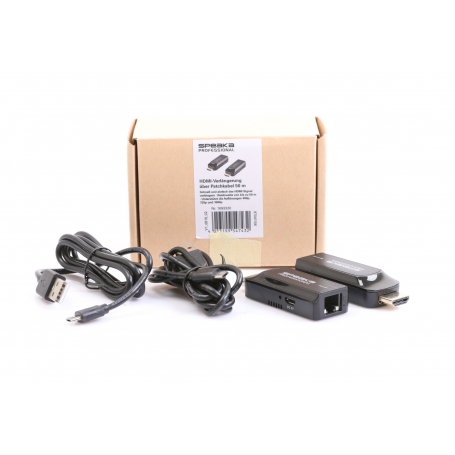 SpeaKa Professional 1693320 HDMI Extender Verlängerung Netzwerkkabel RJ45 50m schwarz (275590)