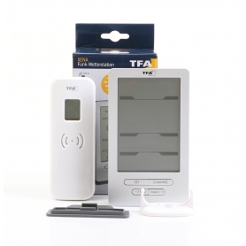 TFA Dostmann XENA 35.1162 Digital-Wetterstation Funkwetterstation Funk-Uhr Wettervorhersage silber (275951)