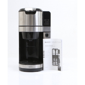 BEEM FRESH-AROMA-PURE Filterkaffeemaschine, 1100W, mit Mahlwerk, Glaskanne, edelstahl-schwarz (276432)
