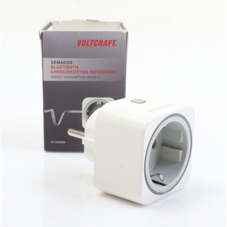 Voltcraft SEM6000 Energiekosten-Messgerät Stromverbrauchszähler Bluetooth Steckdose Datenexport TRMS Stromtarif weiß (276945)