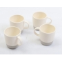 Isabella Natura Geschirrset Teller Schüssel Henkeltasse Silikonring Camping Picknick 16tlg grau (277396)