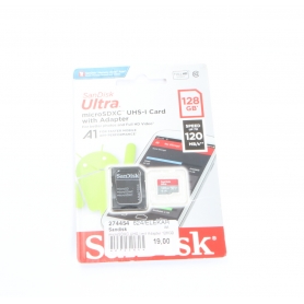 Sandisk microSDXC UHS-I mit Adapter 128GB, 120Mb/s (274454)