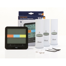 TFA Dostmann 30.3060 Funk-Thermo-Hygrometer Digital-Funkwetterstation Innentemperatur Außensensor schwarz (277998)