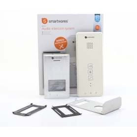 Smartwares DIC-21122 Türsprechanlage Gegensprechanlage 2-Draht Komplett-Set 2 Familienhaus silber weiß (278042)