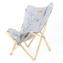 Holiday Travel Lounge Faltsessel Campingsessel Gartenstuhl Klappsessel Terrasse Bambus-Gestell grau (278813)