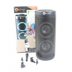 N-Gear LGP26R Speaker Karaoke-Anlage Lautsprecher Mikrofon 600 Watt Bluetooth Party schwarz (278843)