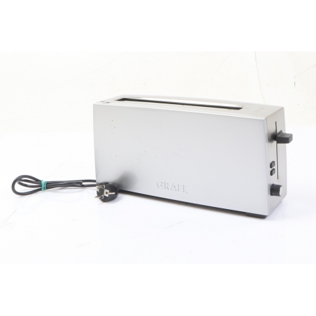 Graef TO90EU Langschlitztoaster Toaster Brötchenaufsatz Krümelschublade silber (278928)