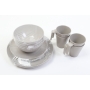 Flamefield Seramika Latte 16 Piece Camping Caravan Melamine Dinner Set SB01114 (279210)