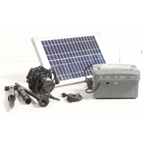 Esotec Napoli LED 101774 Solar-Pumpenset Beleuchtung Gartenteich-Pumpe Garten Wasser Akkuspeicher 750l/h (279606)
