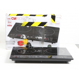 Clatronic DKI 3609 Induktions-Doppelkochplatte Elektrokochfeld 3500 Watt 60cm breit Glaskeramik schwarz (279848)