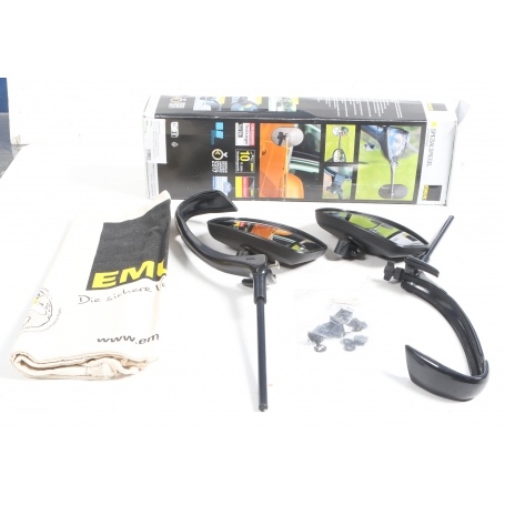 Emuk 102169 XL-Spiegel Außenspiegel Fahrzeugspiegel Zusatzspiegel für Touran II ab Bj. 05/15 schwarz (279607)