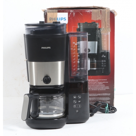 Philips HD7900/01 Kaffeemaschine 10 Tassen Mahlwerk Timerfunktion Warmhaltefunktion schwarz silber (279989)