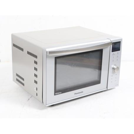 Panasonic NN-DF385MEPG Stand-Mikrowelle 23 Liter 48,3cm breit 1000W Grillfunktion Quarzgrill silber (280343)