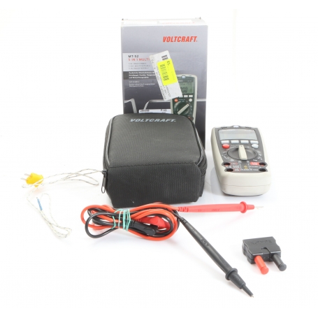 VOLTCRAFT MT-52 Hand-Digital-Multimeter Messgerät Temperatur Spannung Strom CAT III 600V grau (280568)