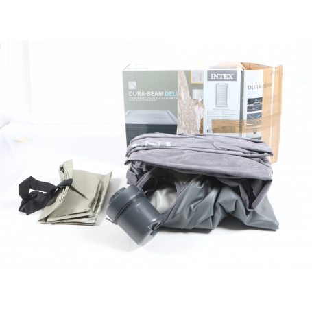 Intex Twin Comfort Plush Airbed Luftbett Gästebett 191x99x46cm Elektropumpe integriert grau (280990)