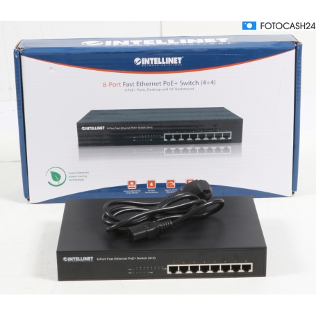 Intellinet 561075 Netzwerk Switch 8 Port 100MBit/s PoE-Funktion Endspan schwarz (281495)