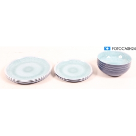 Camp4 Deep Water Melamin-Geschirrset Teller Schüssel 11tlg Camping Outdoor Wohnwagen türkis (281616)