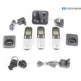 Panasonic KX-TG6823 Trio analoges schnurloses Telefon Anrufbeantworter Freisprechen schwarz (281725)