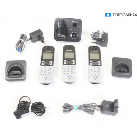 Panasonic KX-TG6823 Trio analoges schnurloses Telefon Anrufbeantworter Freisprechen schwarz (281725)