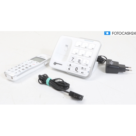 Geemarc Mobility Pack schnurloses Telefon analog Anrufbeantworter Freisprechen weiß (281802)