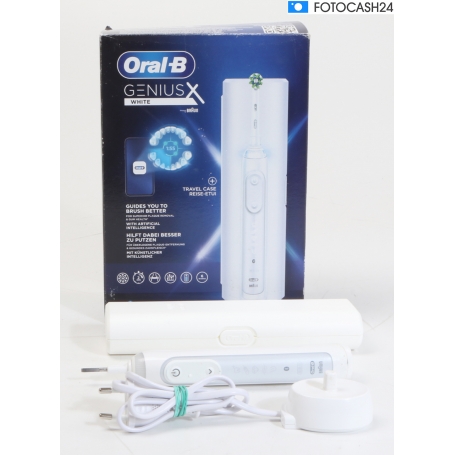 Braun Braun Oral-B Genius X elektrische Zahnbürste rotierend oszilierend 6 Putzprogramme Andruckkontrolle weiß (281865)
