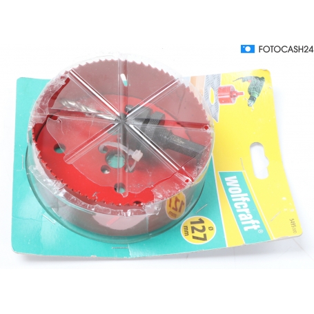 Wolfcraft 5495000 Lochsäge Lochkreissäge Bohraufsatz 127mm rot (281843)