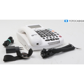 Geemarc SERENTIES Schnurgebundenes Seniorentelefon Notrufsender Freisprechen beleuchtetes Display weiß (281925)