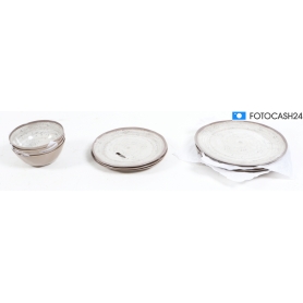 Bo-Camp Halo Melamin-Geschirr-Set Essgeschirr Teller Schale 12tlg. Camping Wohnwagen Wohnmobil (282287)