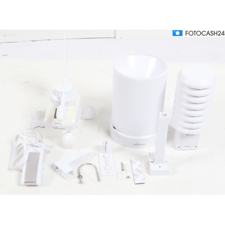 Techno Line MA 10061 WLAN-Wetterstation Set Windmesser Temperatur-Luftfeuchtemelder Regensensor weiß (282572)
