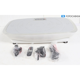 Klarfit VB 1000 Vibrationstrainer Vibrationsplatte Ganzkörpertraining Ausdauer Schwingbewegungen weiß grau (282615)