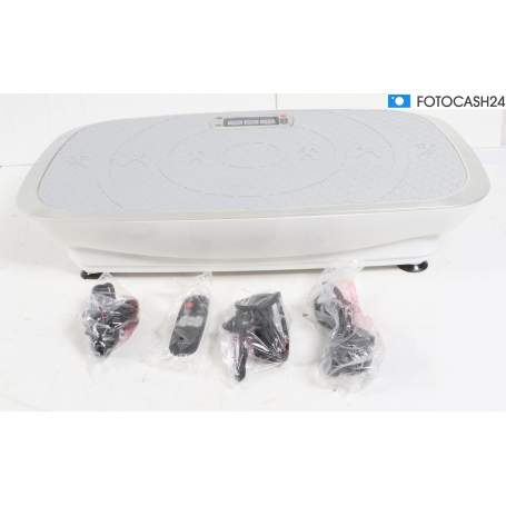 Klarfit VB 1000 Vibrationstrainer Vibrationsplatte Ganzkörpertraining Ausdauer Schwingbewegungen weiß grau (282615)