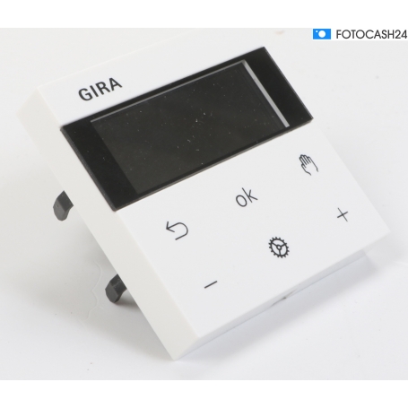 Gira 539403 System 3000 Raumtemperaturregler BT, System 55, reinweiß glänzend (282338)