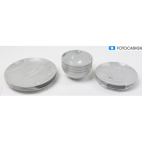 Flamefield Cool Grey Geschirrset, 12-teilig (283343)