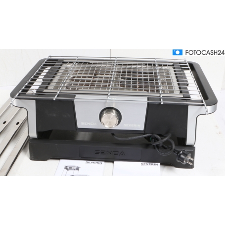 Severin Severin PG 8117 Elektrogrill Standgrill 3000 Watt 2 Grillzonen schwarz silber (282449)