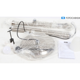 Brilliant G93004/13 Lucy Deckenfluter Standlampe Standleuchte mit Leselampe LED E27 5,5W Eisen weiß (282631)