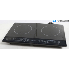 Clatronic DKI 3609 Induktions-Doppelkochplatte Elektrokochfeld 3500 Watt 60cm breit Glaskeramik schwarz (283232)