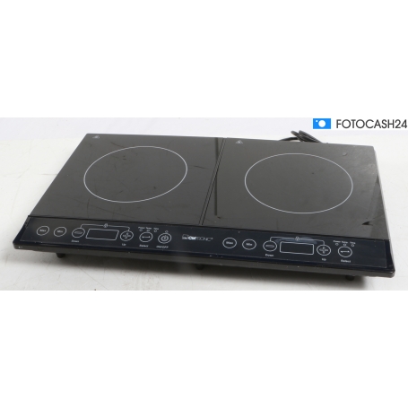 Clatronic DKI 3609 Induktions-Doppelkochplatte Elektrokochfeld 3500 Watt 60cm breit Glaskeramik schwarz (283232)