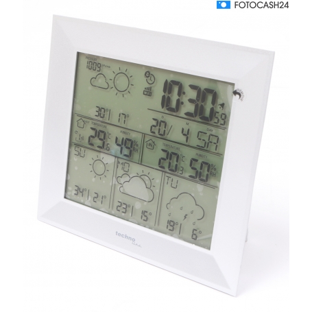 Technoline WD2000 Satelliten Wetterstation mit Außensensor Luftdruck Wettervorhersage silber (283657)
