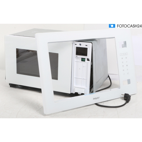 Exquisit EMW25-G-020 Einbau Mikrowelle, 59,5 cm breit, 900W, 25L, 9 Leistungsstufen, Grill, weiß (283929)