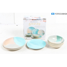 Flamefield Dunes Geschirr-Set Non Slip 12-tlg. Essteller Suppenteller Dessertteller Camping (283821)