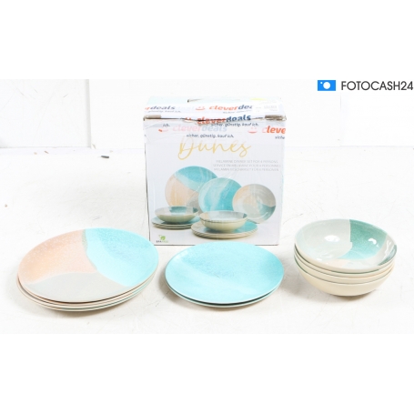 Flamefield Dunes Geschirr-Set Non Slip 12-tlg. Essteller Suppenteller Dessertteller Camping (283821)