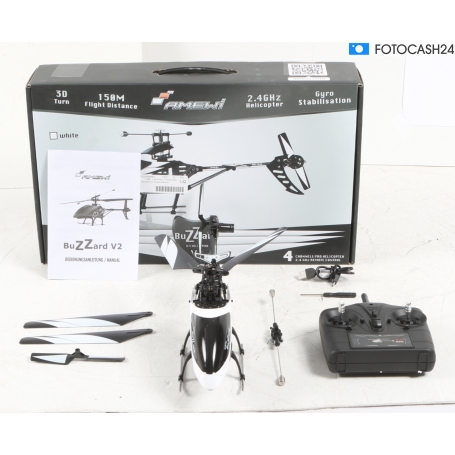 Amewi Buzzard V2 RC Einsteiger Hubschrauber Helikopter 4-Kanal RtF weiß (284135)
