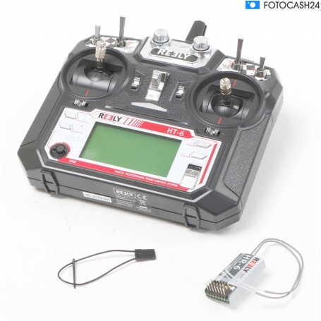Reely HT-6 Hand-Fernsteuerung Fernsteueranlage 2,4GHz 6 Kanal Empfänger schwarz (284277)