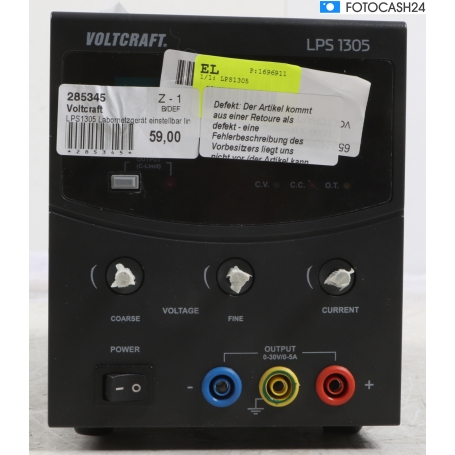 Voltcraft LPS1305 Labornetzgerät einstellbar linear geregelt 230V/AC schwarz (285345)